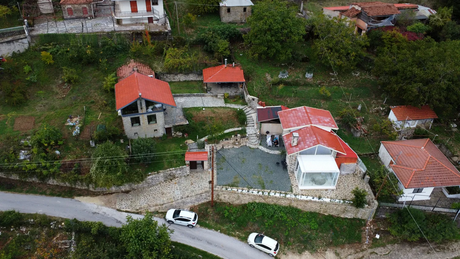 Οι δύο βίλες από ψηλά